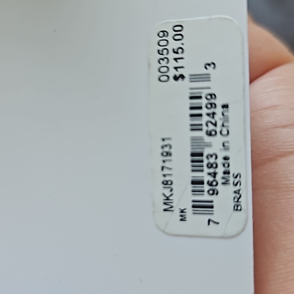 NWT Michael Kors Women's Hoop Earrings Gold & Platinum Crystals Brass Ch… - Picture 9 of 11